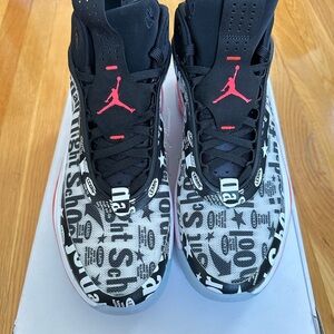 Jordan Black and White Graphic Print Sneakers